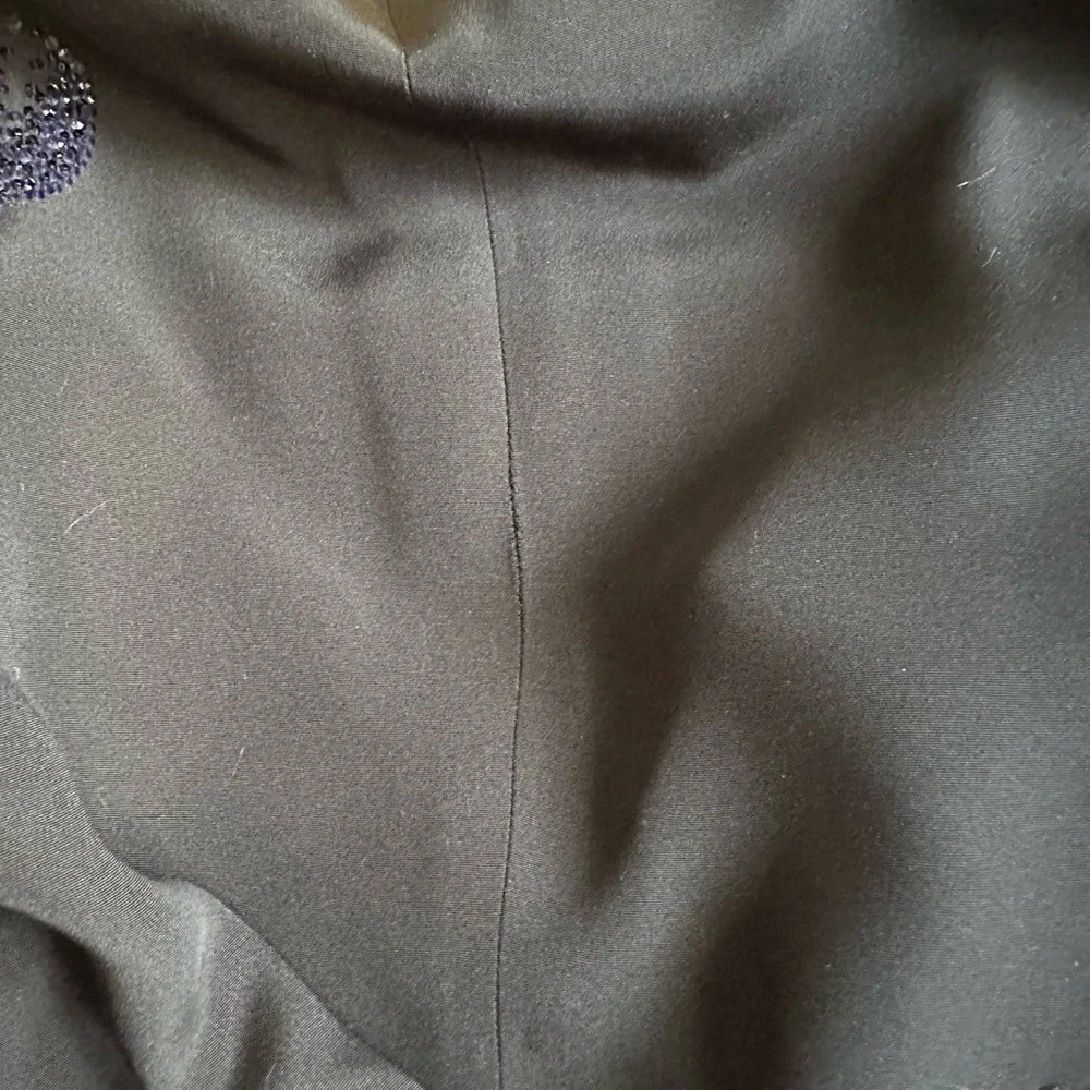 Akris Navy Silk Jacket with Hand Beaded Crystals Size 10 - Picture 16 of 16